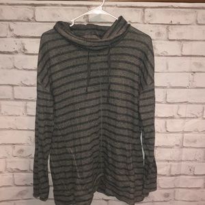 mock neck draw string top